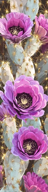 Free cactus bookmark featuring a pink, purple, white, and green cactus